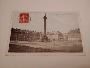 Paris La Colonne Vendome 1913 timbre 10c carte postale - Foto 1 di 1
