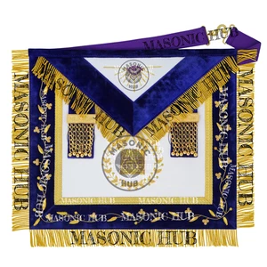 Regalia Masónica Gran Logia Profesor - Delantal de piel de cordero bordado a mano - Imagen 1 de 7