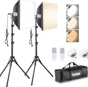 Torjim Softbox Photography Lighting Kit, 16'' x 16'' Professional Softbox - Picture 1 of 6