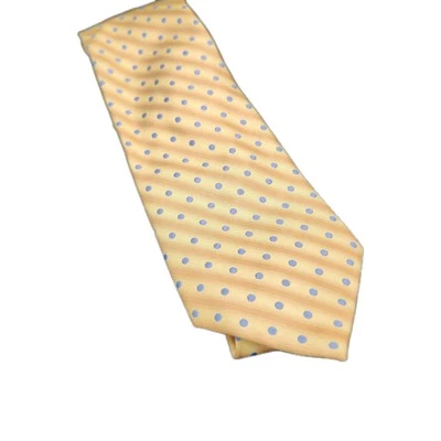 Claiborne Mens Tie 3.5 in W x L 57 Silk Gold Blue Polka Dot  - Image 1 of 4