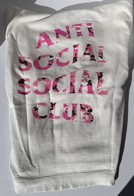 Sudadera con capucha camuflada rosa antisocial Social Club para hombre talla mediana Foto 1 de 4