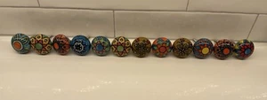 JUEGO DE 12 PERILLAS TIRADORES DE CAJÓN DE CERÁMICA COLORIDAS - Imagen 1 de 3