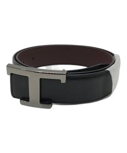 TOD'S T Timeless Leather Reversible Belt Black x brown XCMCQR55100HDL576C - Picture 1 of 8