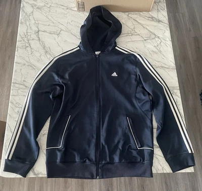 CAPUCHA HOMBRE ADIDAS ATS WARM THERMO SYSTEM M 3 RAYAS CREMALLERA COMPLETA PISTA AZUL MARINO/BLANCO Foto 1 de 4