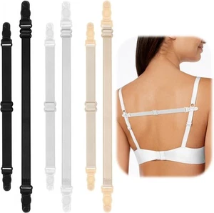3 Pairs Bra Strap Clips Holders for Slipping Black White Skin Color - Picture 1 of 8