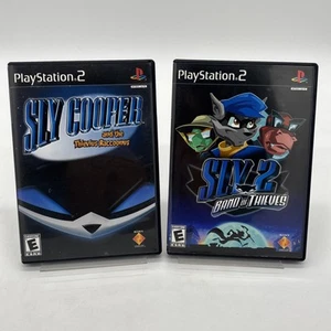 PS2 Sly Cooper 1 & 2 Raccoon Band of Thieves Lot PlayStation Complete CIB Manual - Picture 1 of 4