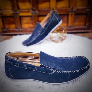 Navy Blue Casual Comfort Loafers Size 12 - Picture 1 of 11