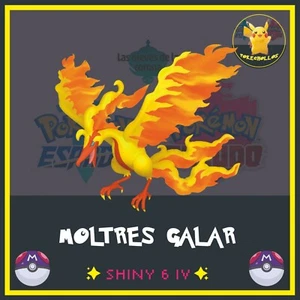 ✨ MOLTRES GALAR ultra Shiny 6 iv ' s ✨ |  pokemon 🗡️ espada | escudo🛡️ - Picture 1 of 3