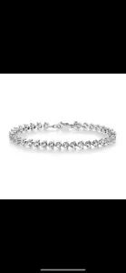 Lab White Sapphire Tennis Bracelet in Sterling Silver - Picture 1 of 5