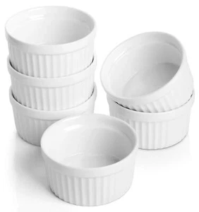 Porcelain Ramekins 4 oz Oven Safe, Small Souffle Dishes for Creme Brulee, Ice... - Picture 1 of 8