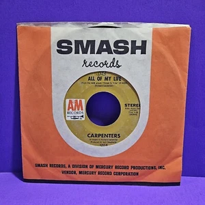 Carpenters We've Only Just Begun/All Of My Life 45 RPM Vinyl Record With Sleeve - Picture 1 of 4