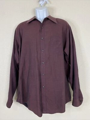 John Henry Men Size 17 (XL) Purple Button Up Shirt Long Sleeve 34/35 Pocket - Image 1 of 4