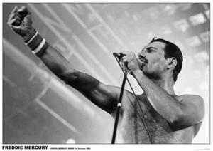 Poster QUEEN - Freddie Mercury Fist Wembley 1984 ca85x60cm NEU 15526 - Imagen 1 de 1