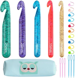 Large Crochet Hooks,25Mm 20Mm 18Mm 15Mm 12Mm Crochet Hooks,Large Crochet Hooks f - Picture 1 of 12