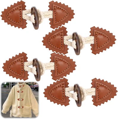 4 Paar Leder Knebelknöpfe, Kleidungsersatzbutton Harz-Knopf Nähtaste, kleine gek