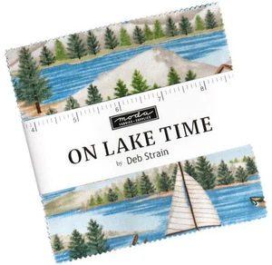 On Lake Time Moda Charm Pack 42 100% Cotton 5" Precut Fabric Squares - Picture 1 of 6