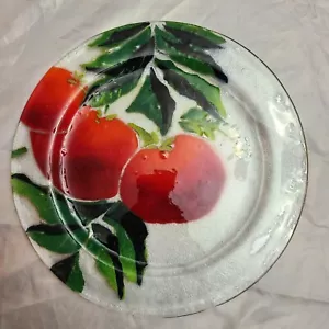 Saint Luke Hand Decorated Bubble Crystal Collectible Plate Hand Signed Glass - Picture 1 of 10