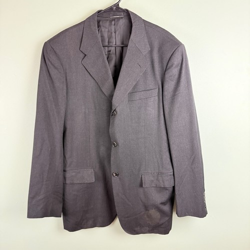 HERMÈS Giacca blazer cappotto sportivo HERMES nero 100% lana Made in Italy uomo 56 3 bottoni