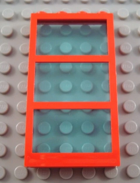 LEGO Red 1x4x6 Windows with Light Blue Glass - Image 1 of 1