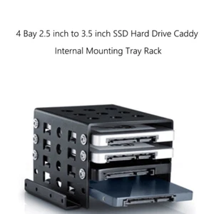 4 Bay 2.5 inch to 3.5 inch SSD Hard Drive Enclosure Caddy Computer Tray Holder - Afbeelding 1 van 12