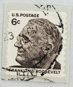 US Postage ~ Franklin D. Roosevelt ~ 6 ¢ B&W Stamp ~ Cancelled ~ c.1966 ~ C022 - Picture 1 of 6
