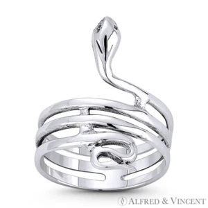 Anillo Envolvente Gitano Animal Serpentina Dije Espíritu Serpiente en Plata Esterlina 925 - Imagen 1 de 1