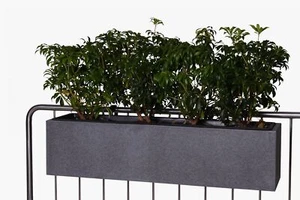 Balkonkasten Blumenkasten Fiberzement Milano BENNO 82 cm, Grau B-WARE - Bild 1 von 11