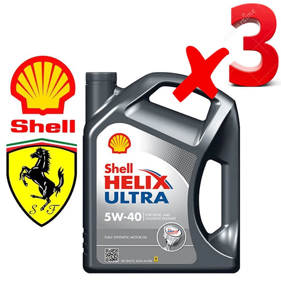Shell Helix Ultra 5W40 Olio 100% Sintetico motori benzina e diesel, 12 L LITRI