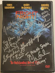 USED GREAT Fright Night DVD SIGNED BY CAST & CREW Chris Sarandon & MORE - Picture 1 of 5