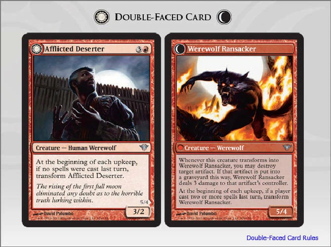 AFFLICTED DESERTER // WEREWOLF RANSACKER Dark Ascension MTG Magic Cards DJMagic - Image 1 of 1