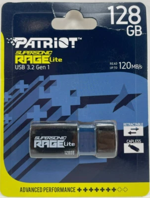 Patriot - PEF128GRGPB32U - 128GB Rage Lite Flash Drive Memory USB 3.2 - Image 1 of 2