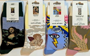 4 PAIRS SOCK AFFAIRS ART COLLECTION DRESS CREW SOCKS MEDIUM MEN 4.5-7.5, GROUP B - Picture 1 of 5