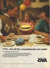 1987 CNA assurance père fille maman anniversaire vintage publicité imprimée années 80