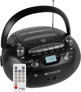 Reproductor de cintas de CD/cassette portátil TR630 radio AM/FM estéreo boombox MP3 para fiesta - Imagen 1 de 12