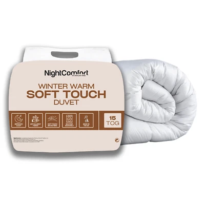NightComfort 15 Tog Soft Touch Duvet Anti Allergy - Winter Warm Microfibre Quilt - Image 1 of 4