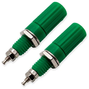 2 Pack Green 5-Way Binding Post, Insulated, Accepts Banana Plug or Spade Lug - Picture 1 of 4