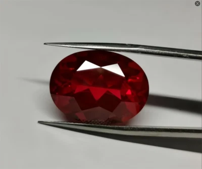 HIGH QUALITY OVAL PIGEON BLOOD RED RUBY LAB-CREATED AAAA+ LOOSE GEMSTONES 1Pcs - Image 1 of 4
