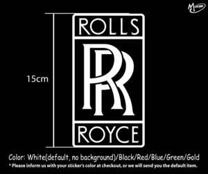 ROLLS ROYCE Stickers Reflective Logo Decals 15CM Sign Sticker Best Gifts - Picture 1 of 1