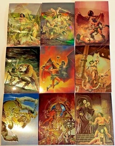 1993 Comic Images Conan All Chromium Series 1 conjunto completo de 90 cartas cotejadas a mano - Imagen 1 de 4