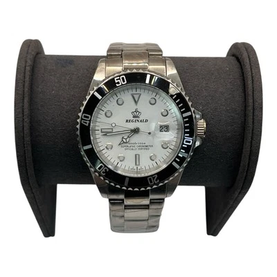Reginald Мужские наручные часы серебро белый черный аналоговый кварц новый аккумулятор. Новый - Изображение 1 из 4