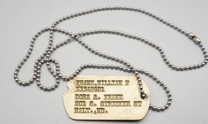 WWII Pre-Dec. 7 Army Dog Tag With Baltimore, Maryland NOK Address YELLOW TINT - Picture 1 of 3