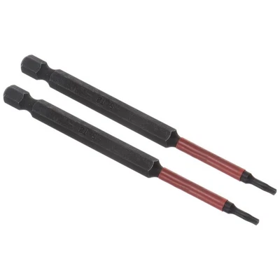 2pcs T8 Magnetic Torx Screwdriver Bit 100mm Long 6 Point Tamper Proof Black - Image 1 of 4