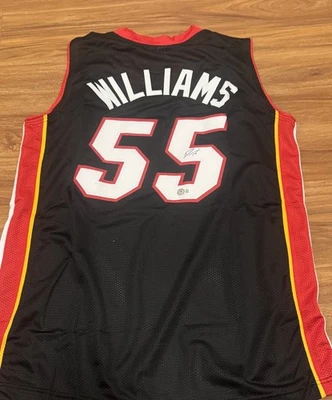 Camiseta deportiva Beckett "White Chocolate" autografiada por Jason William Heat "White Chocolate" autógrafo automático Foto 1 de 3