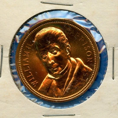 Moneda conmemorativa inaugural del presidente Harrison #85 medalla de bronce de 1 1/4" como nueva de Estados Unidos Foto 1 de 3