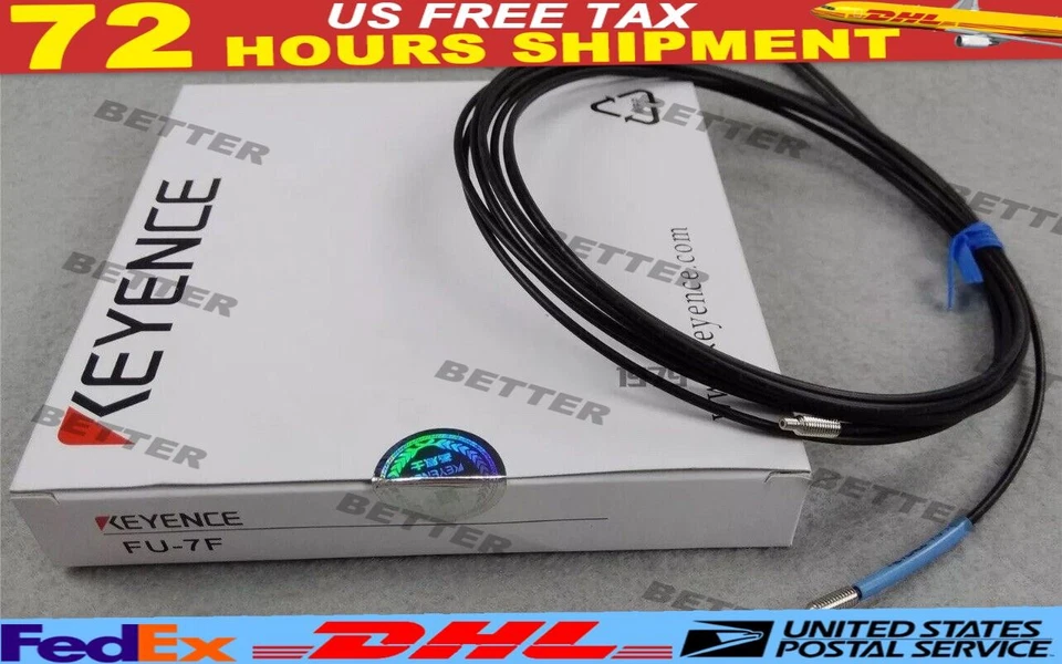 New Keyence Pair FU-7F FU7F Straight Thrubeam Transmissive Fiber Optic Unit. E3 - Image 1 of 1