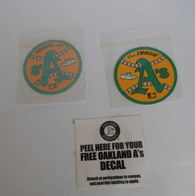 (C 3 ) 2 at 3 In and 1 2 in Oakland Athletics The Swingin' A's Decals - Image 1 of 2