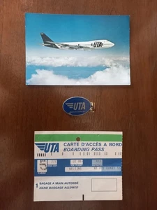 Luftfahrt Boeing 747 AK Anhänger Boarding Pass Airline UTA - Bild 1 von 2