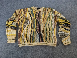 Vintage Coogi Pullover Herren Small Gelb/Braun Classic Knit Australia 90 Hip Hop - Bild 1 von 8