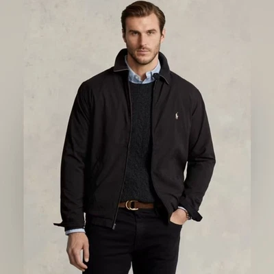 Chaqueta Ralph Lauren Bi-Swing Cremallera Frontal Harrington en Negro con Logo de Poni Talla M Foto 1 de 4