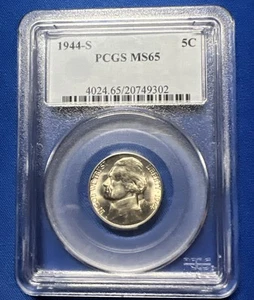 1944S Silver Jefferson War Nickel PCGS MS65 - Picture 1 of 3